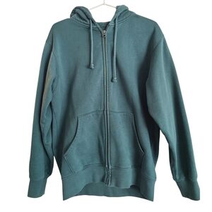 ☆Last Chance☆ Muji Loose Fit Forest Green Full Zip Hoodie XS